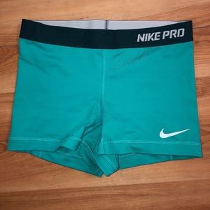 Nike turquoise spandex shorts